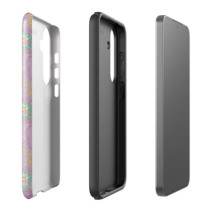 Retro Floral Lavender Tough Case for Samsung
