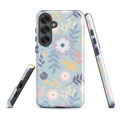 Pastel Floral Blue Tough Case for Samsung