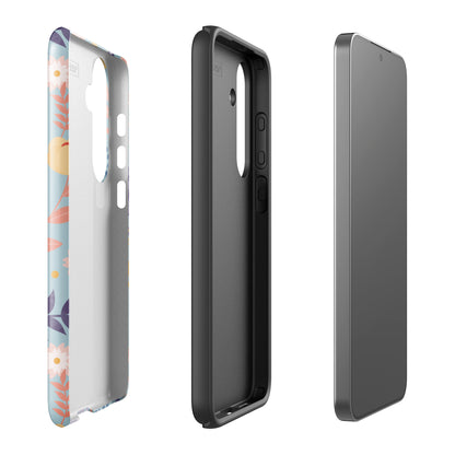 Pastel Floral Blue Tough Case for Samsung