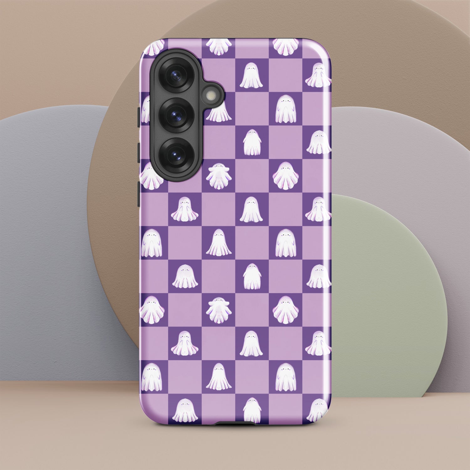 Ghost Checkered Purple Tough Case for Samsung