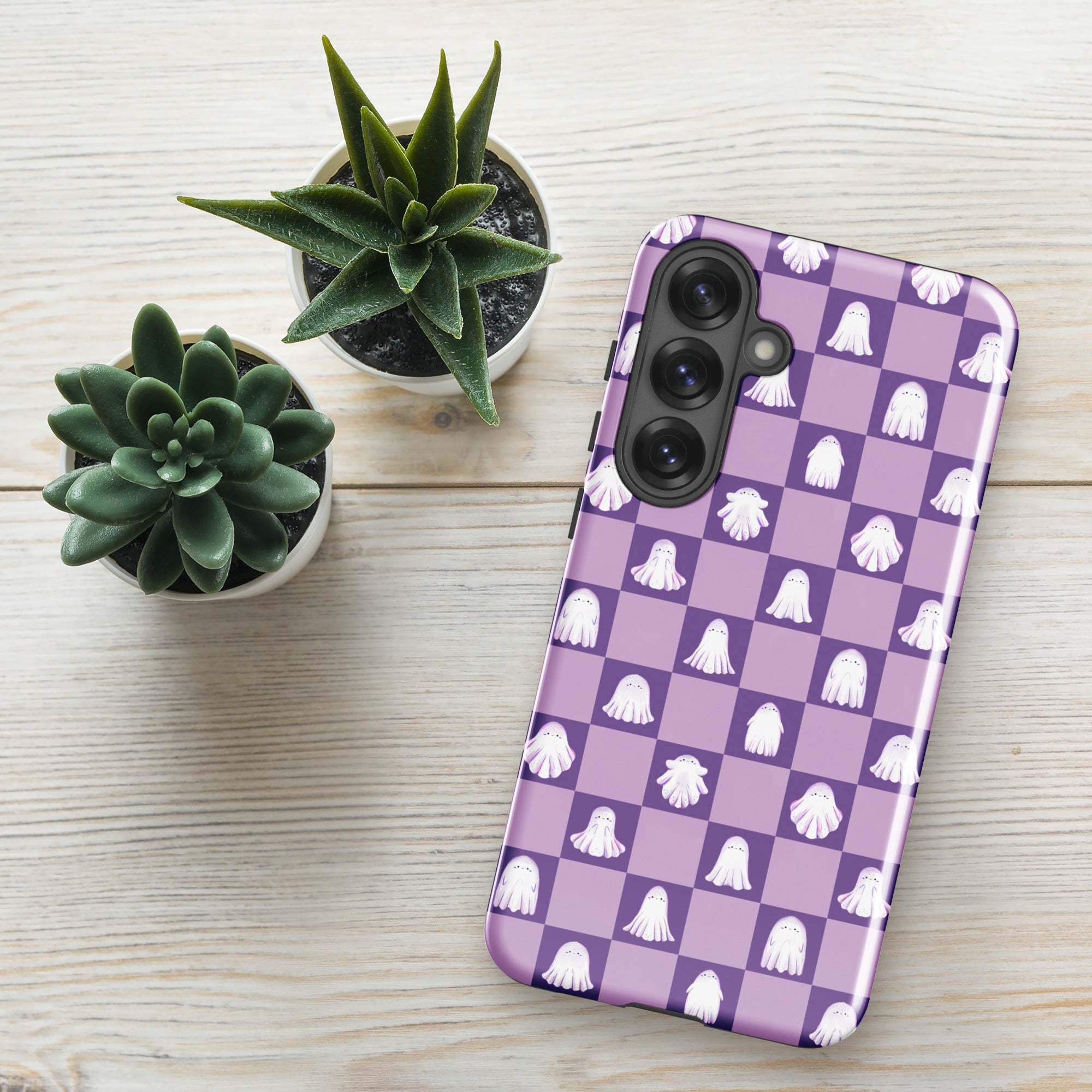 Ghost Checkered Purple Tough Case for Samsung