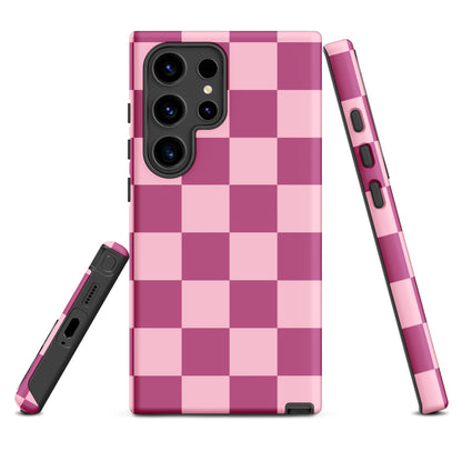Berry Pink Checkerboard Tough Case for Samsung