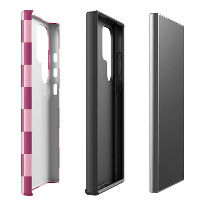 Berry Pink Checkerboard Tough Case for Samsung
