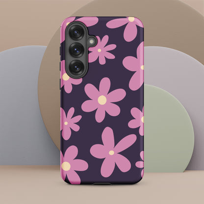 Retro Purple Daisy Tough Case for Samsung