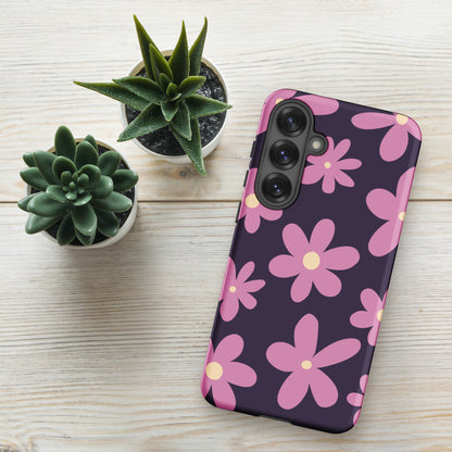 Retro Purple Daisy Tough Case for Samsung