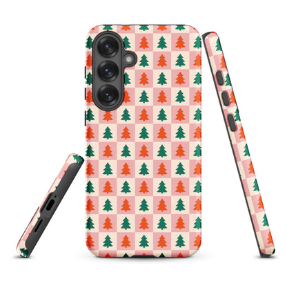 Holiday Tree Checkered Tough Case for Samsung
