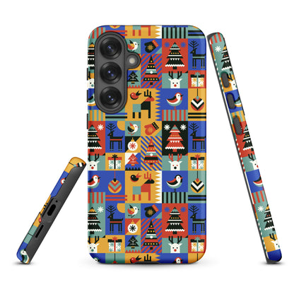 Retro Christmas Pattern Tough Case for Samsung