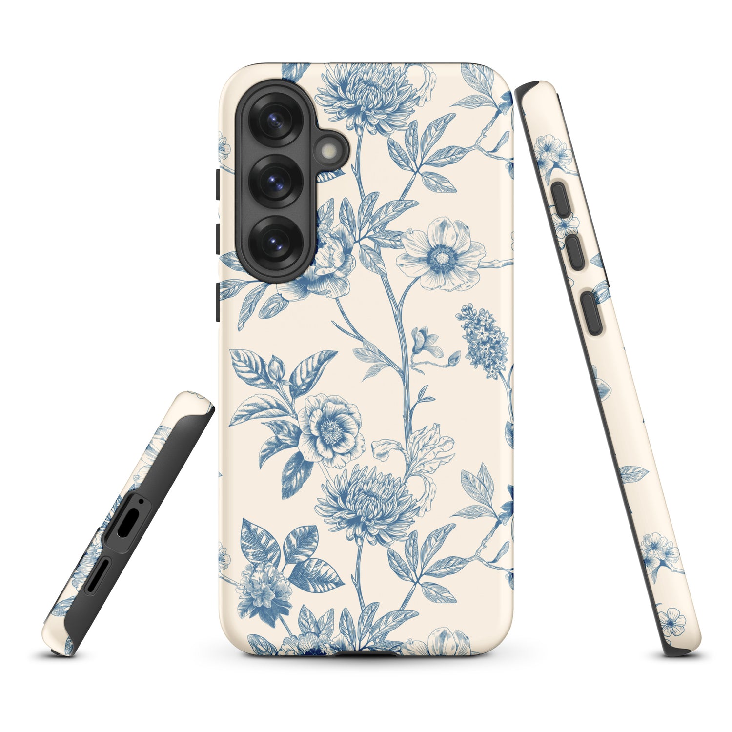 Blue Toile Floral Tough Case for Samsung