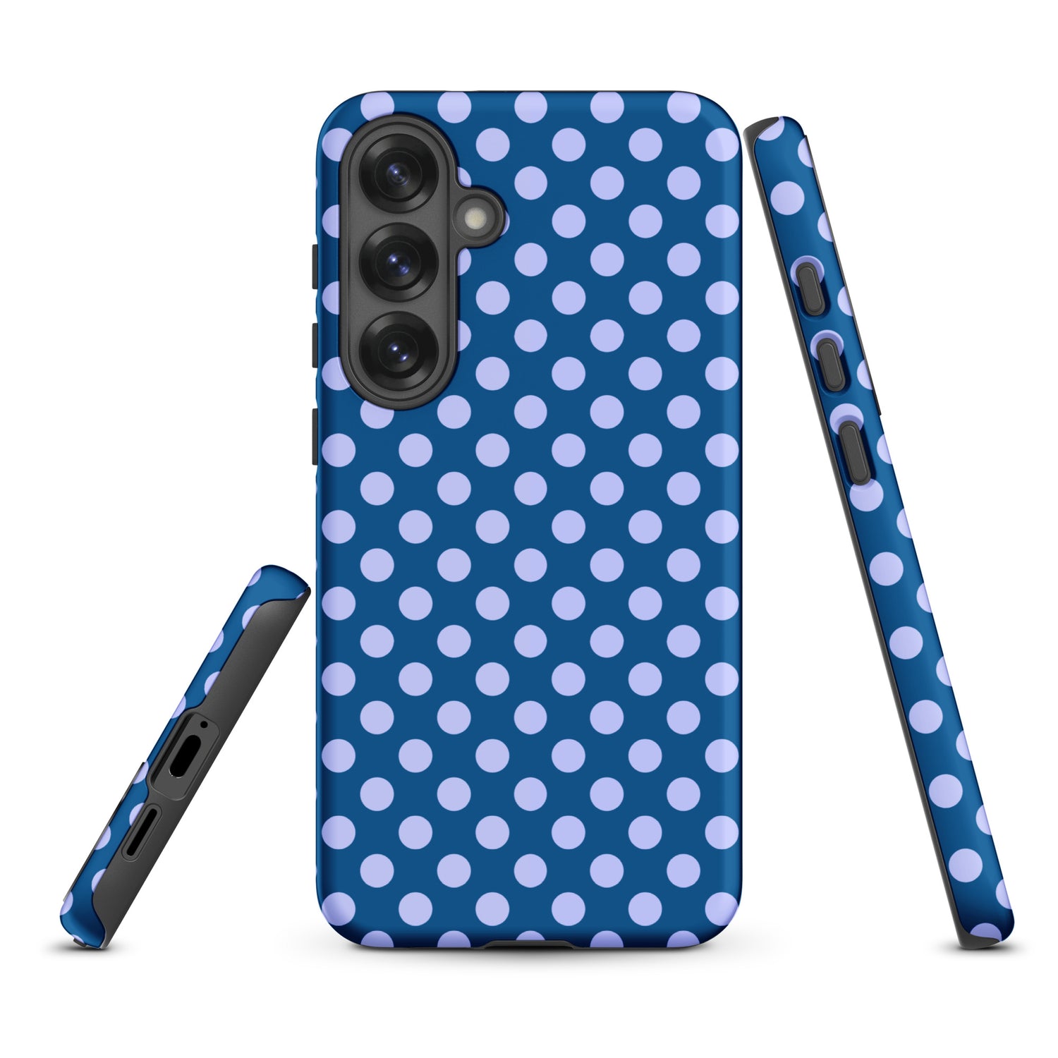 Royal Blue Lavender Polka Dot Tough Case for Samsung
