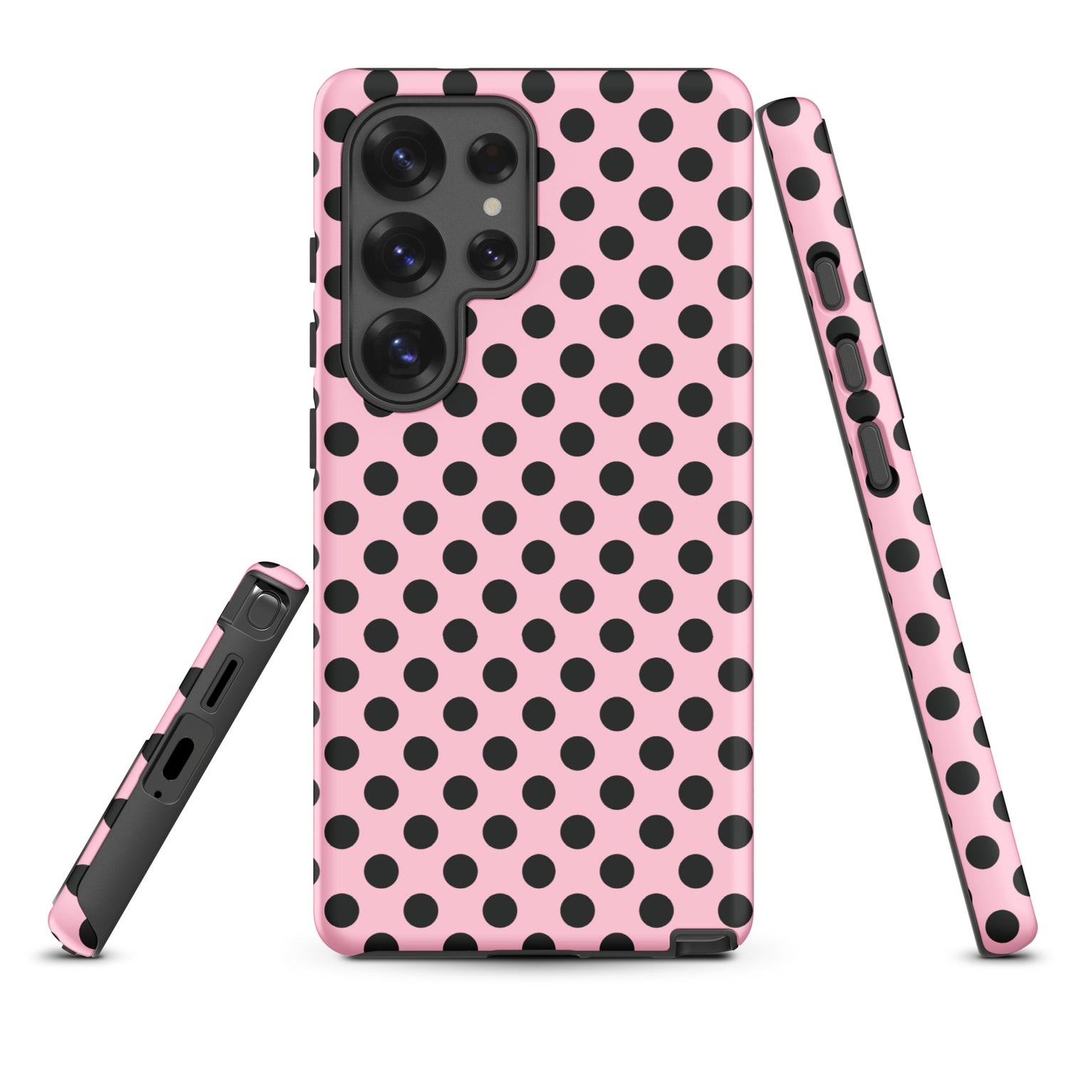 Black Polka Dot Blush Pink Tough Case for Samsung