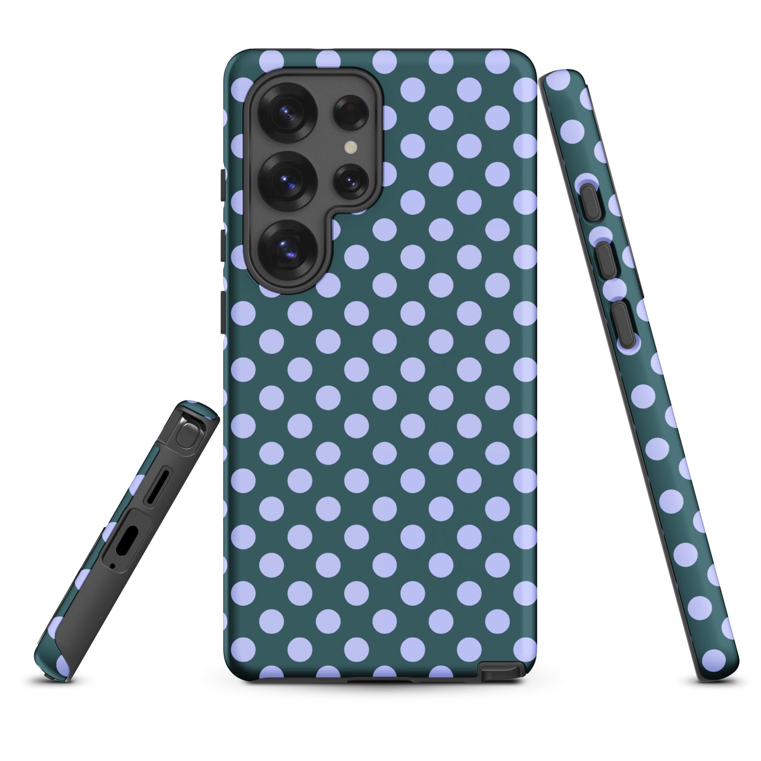 Teal Blue Lavender Polka Dot Tough Case for Samsung