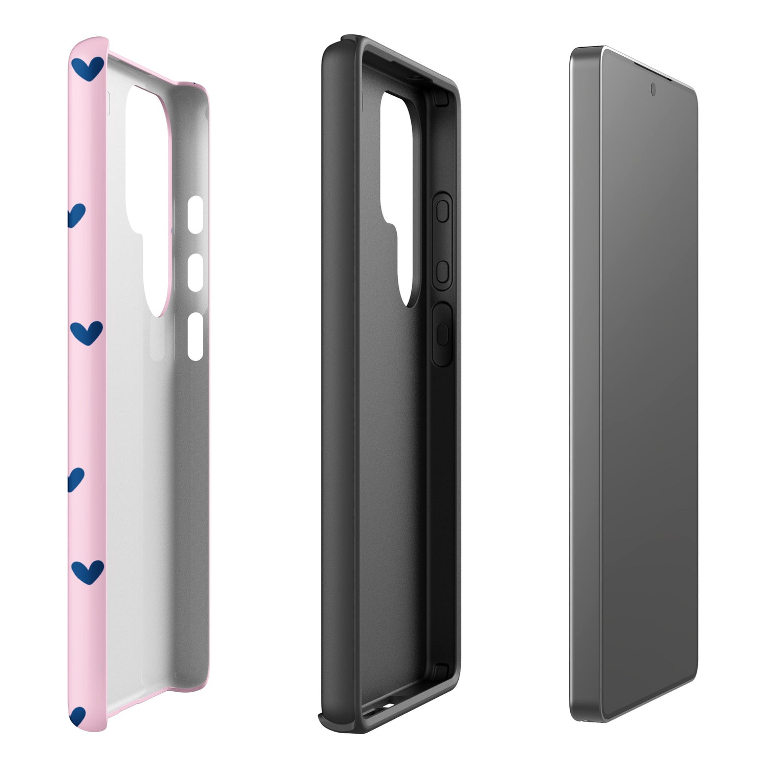 Blush Pink Navy Heart Tough Case for Samsung