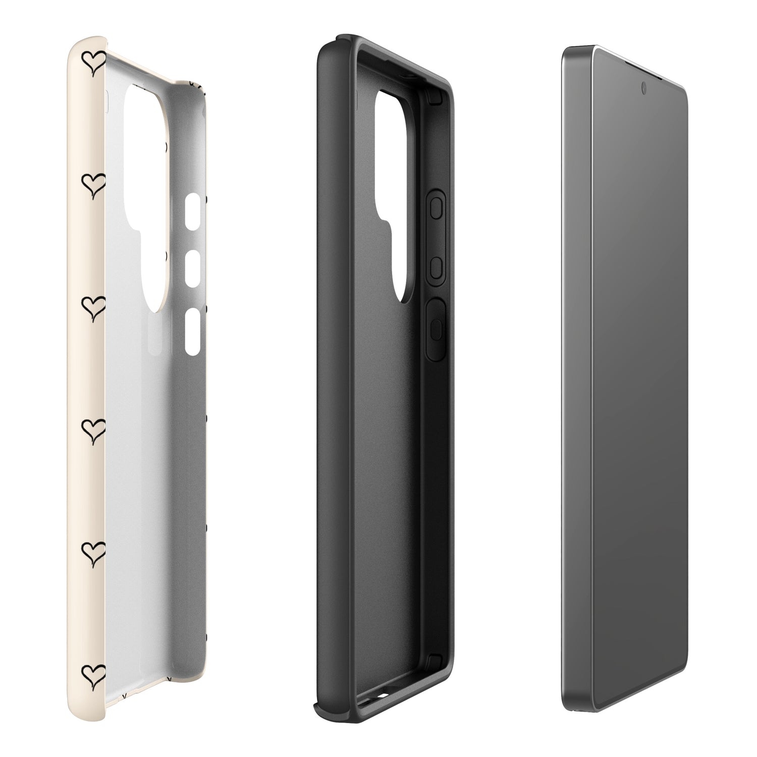 Soft Cream Minimal Heart Outline Tough Case for Samsung