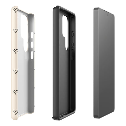 Soft Cream Minimal Heart Outline Tough Case for Samsung