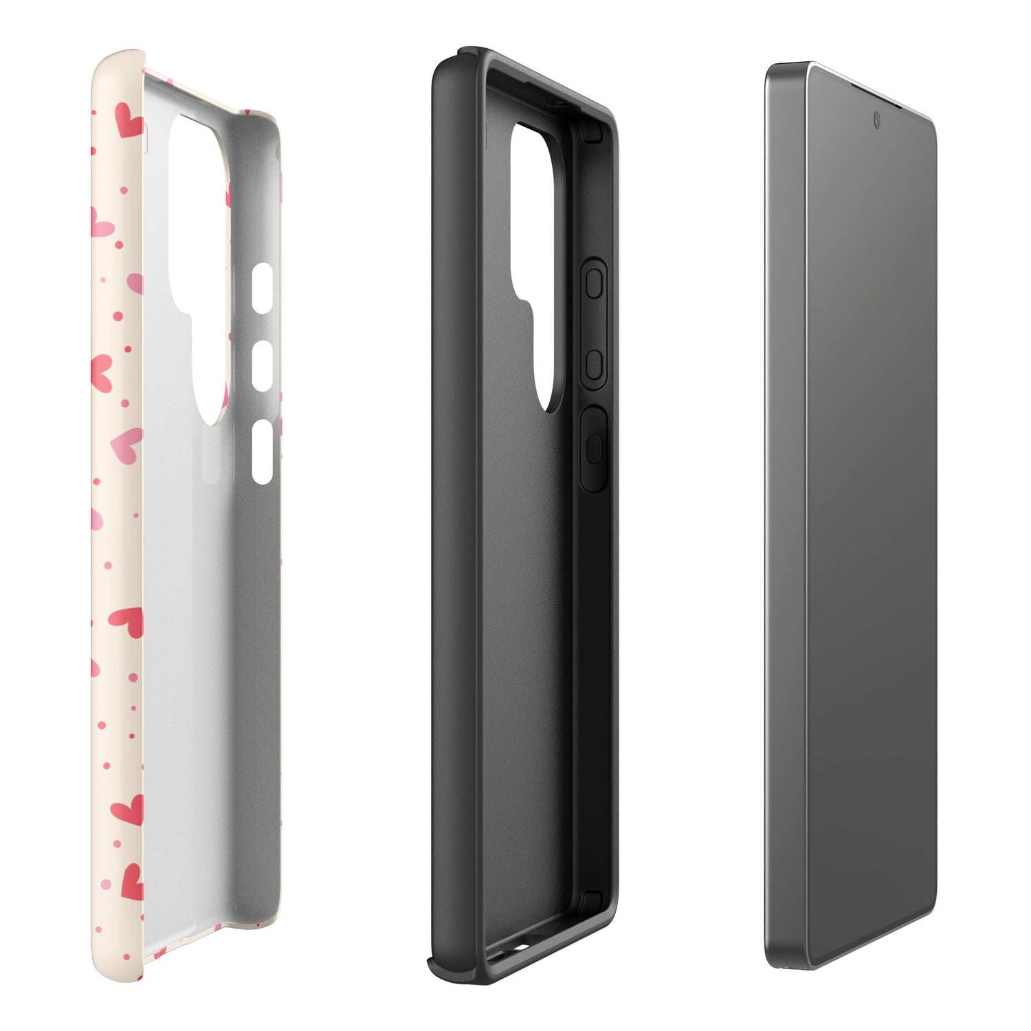 Soft Blush Heart Scatter Tough Case for Samsung