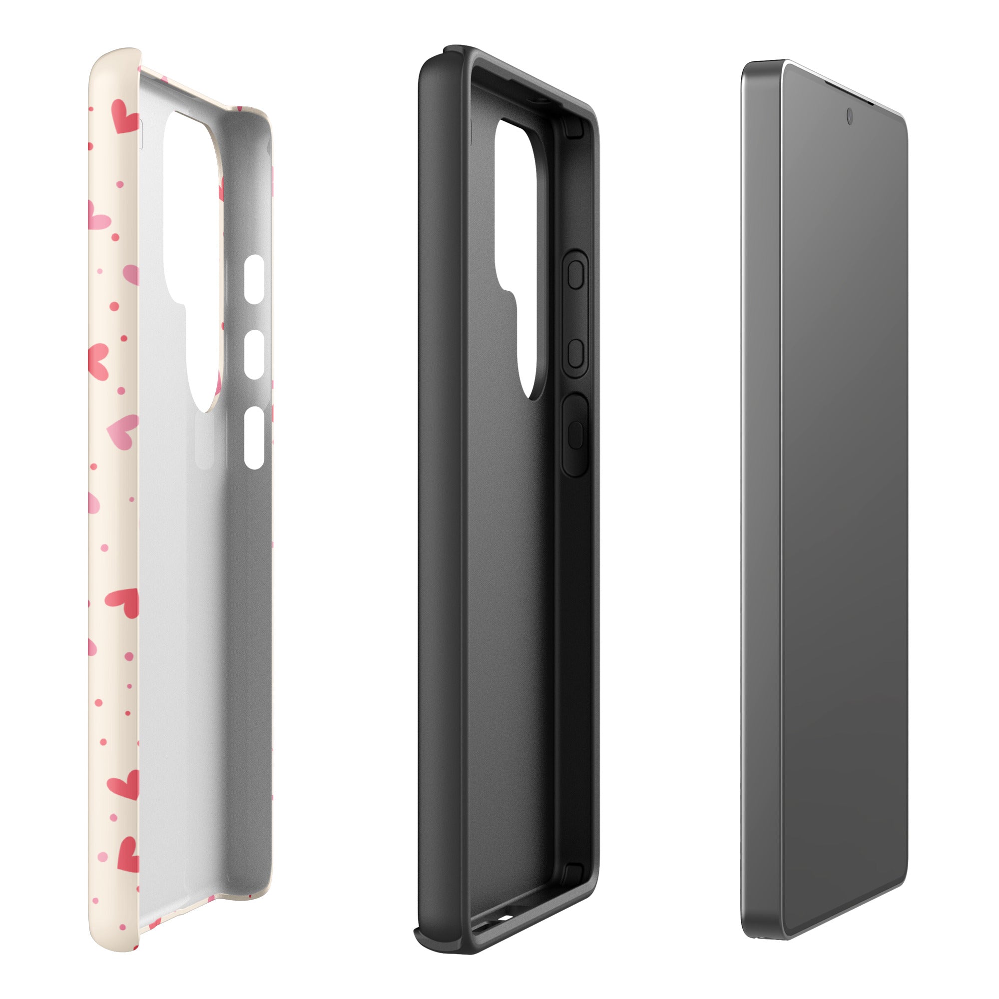 Soft Blush Heart Scatter Tough Case for Samsung