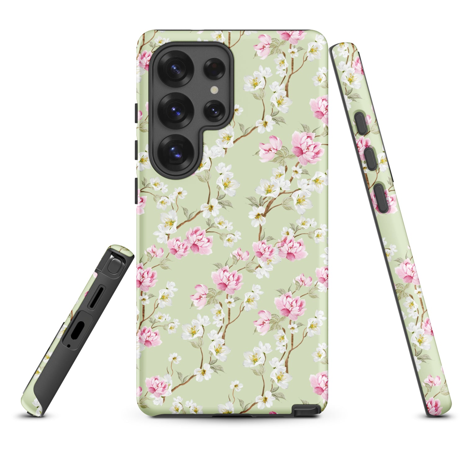 Sage Green Blossom Floral Tough Case for Samsung