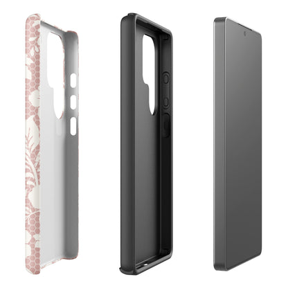 Soft Blush Lace Bloom Tough Case for Samsung