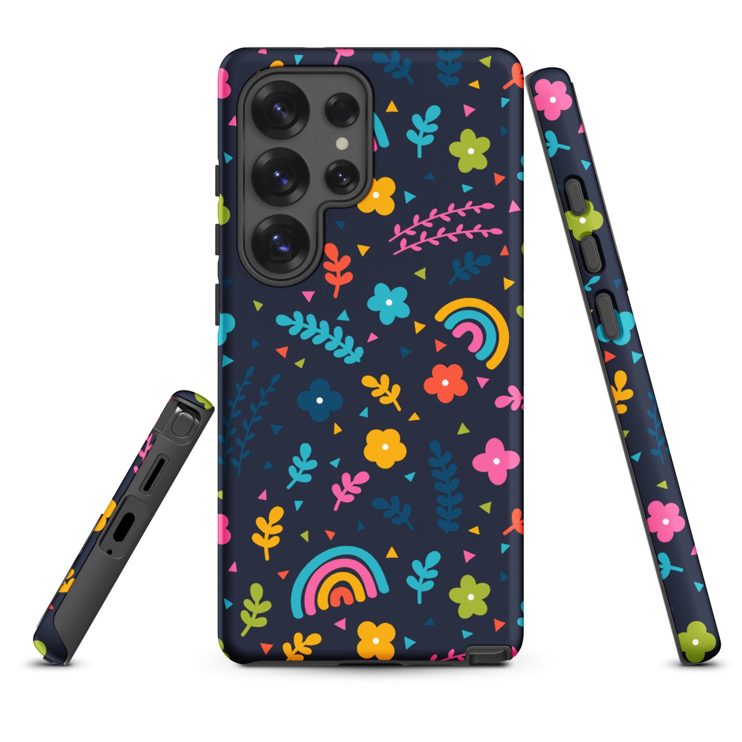 Dark Blue Rainbow Botanical Tough Case for Samsung