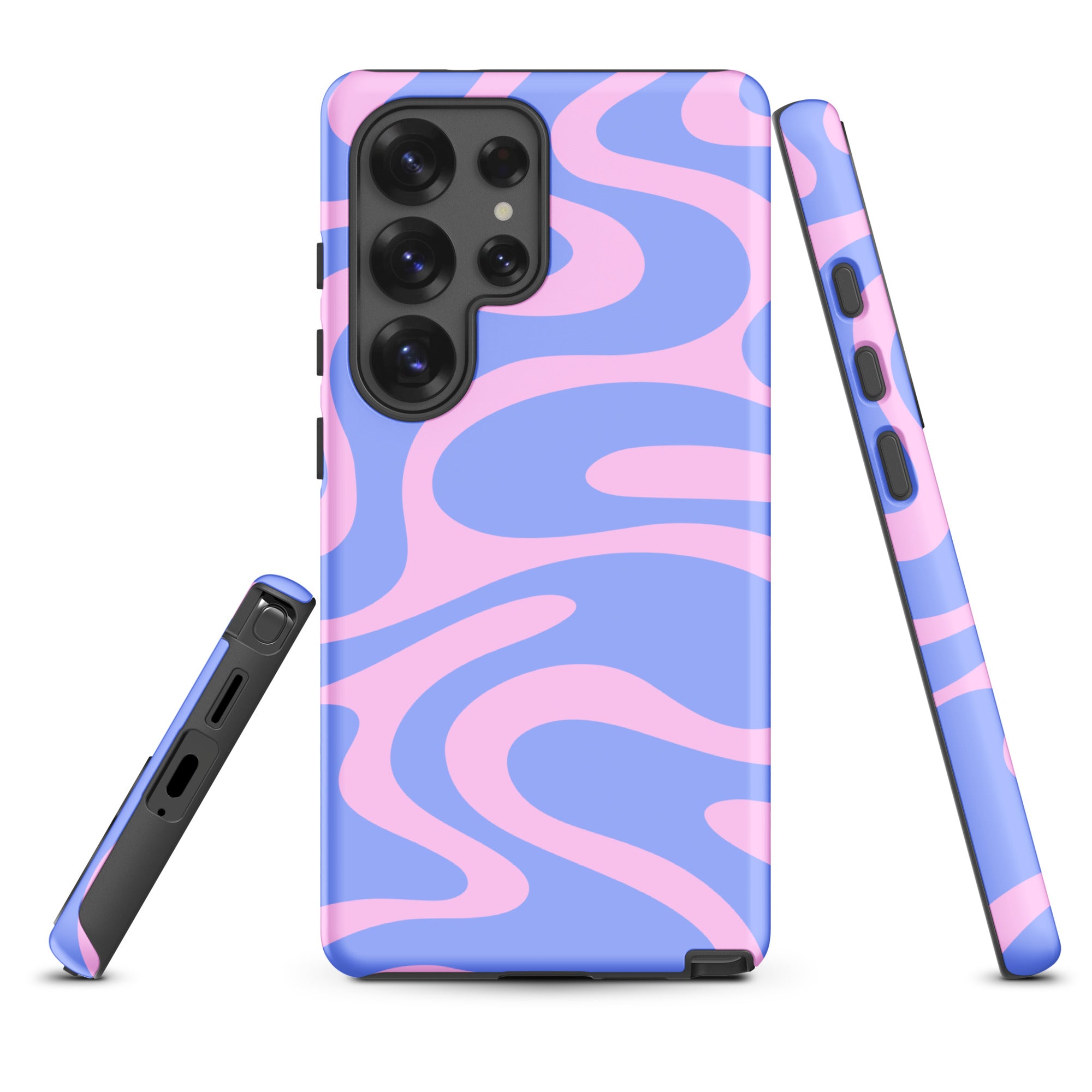 Periwinkle Pink Abstract Wave Tough Case for Samsung