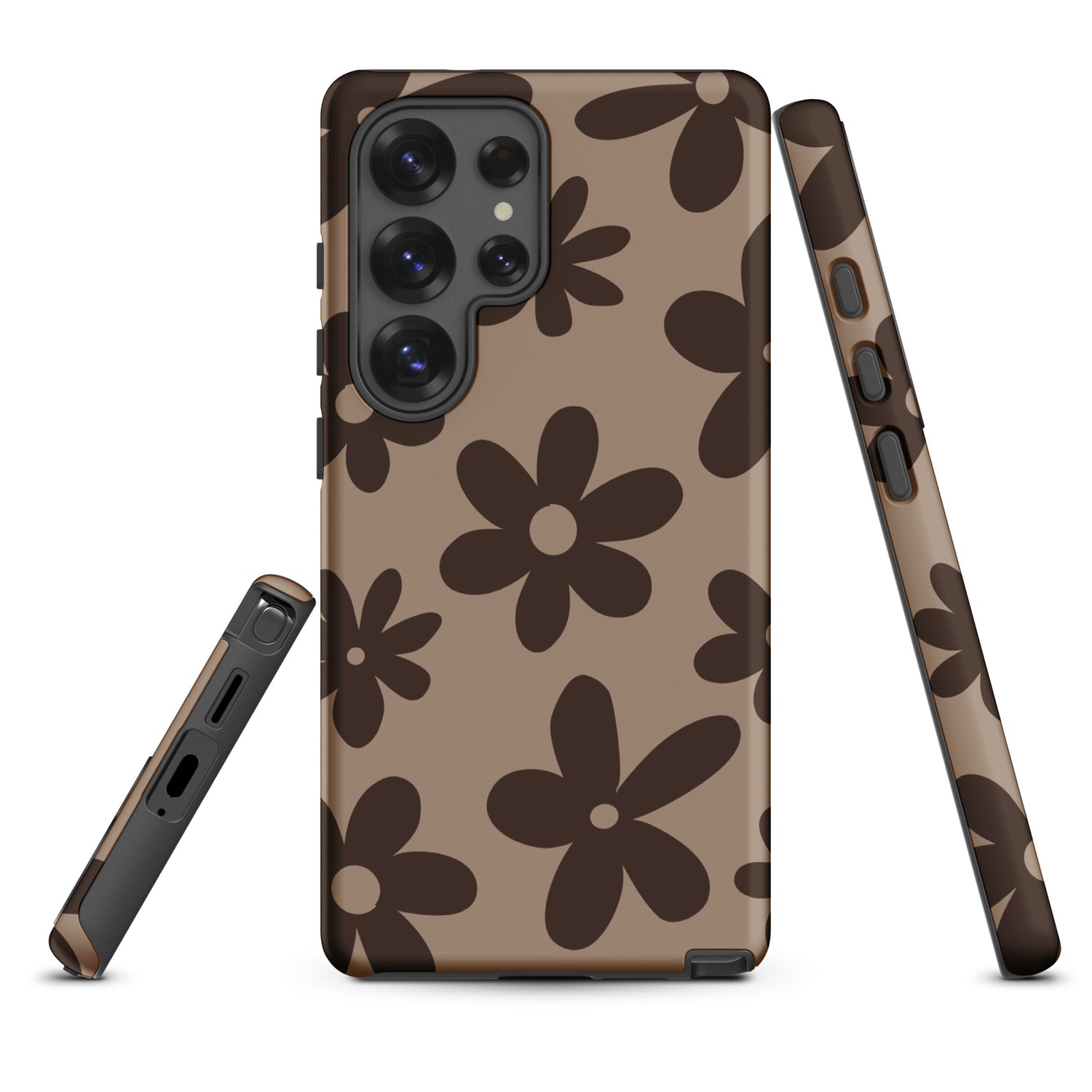 Brown Retro Floral Tough Case for Samsung