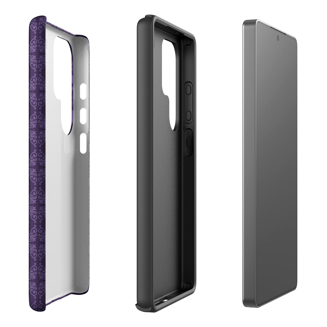 Dark Violet Gothic Heart and Skull Tough Case for Samsung