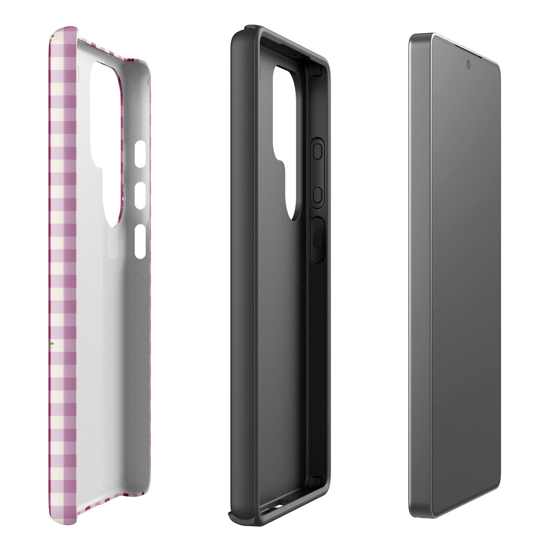 Plum Gingham Ditsy Floral Tough Case for Samsung