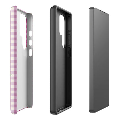 Plum Gingham Ditsy Floral Tough Case for Samsung