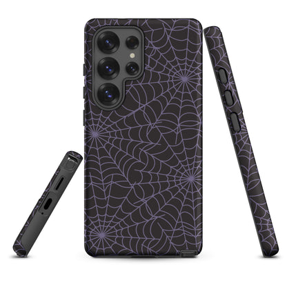 Dark Aesthetic Purple Spiderweb Tough Case for Samsung