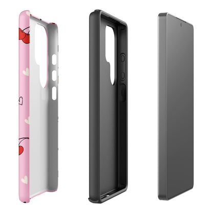 Pink Cherry Skulls &amp; Bats Tough Case for Samsung