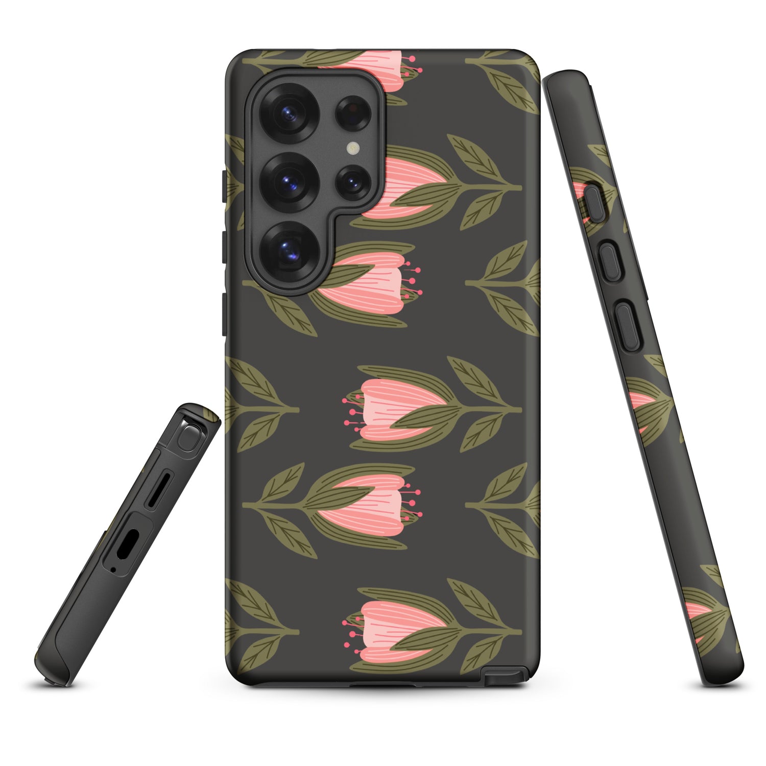 Charcoal Pink Tulip Tough Case for Samsung