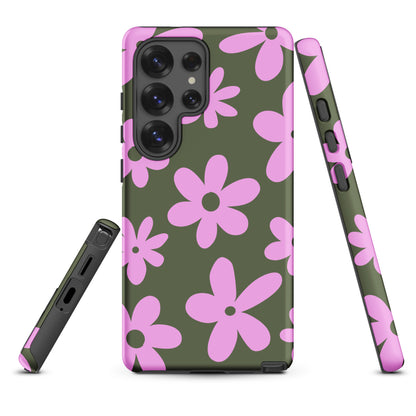 Olive Green Daisy Tough Case for Samsung