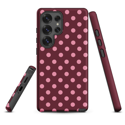 Burgundy Pink Polka Dot Tough Case for Samsung