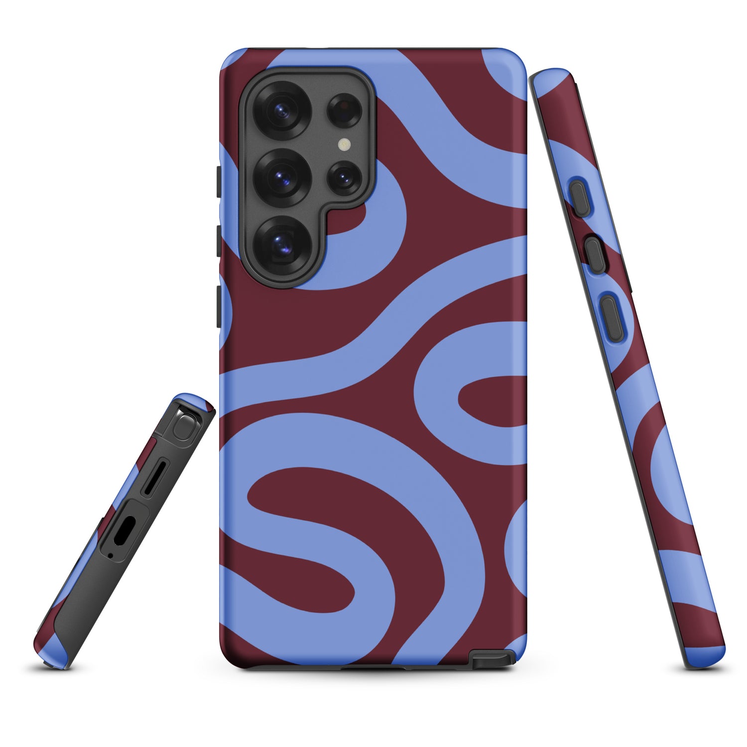 Burgundy Blue Abstract Wave Tough Case for Samsung