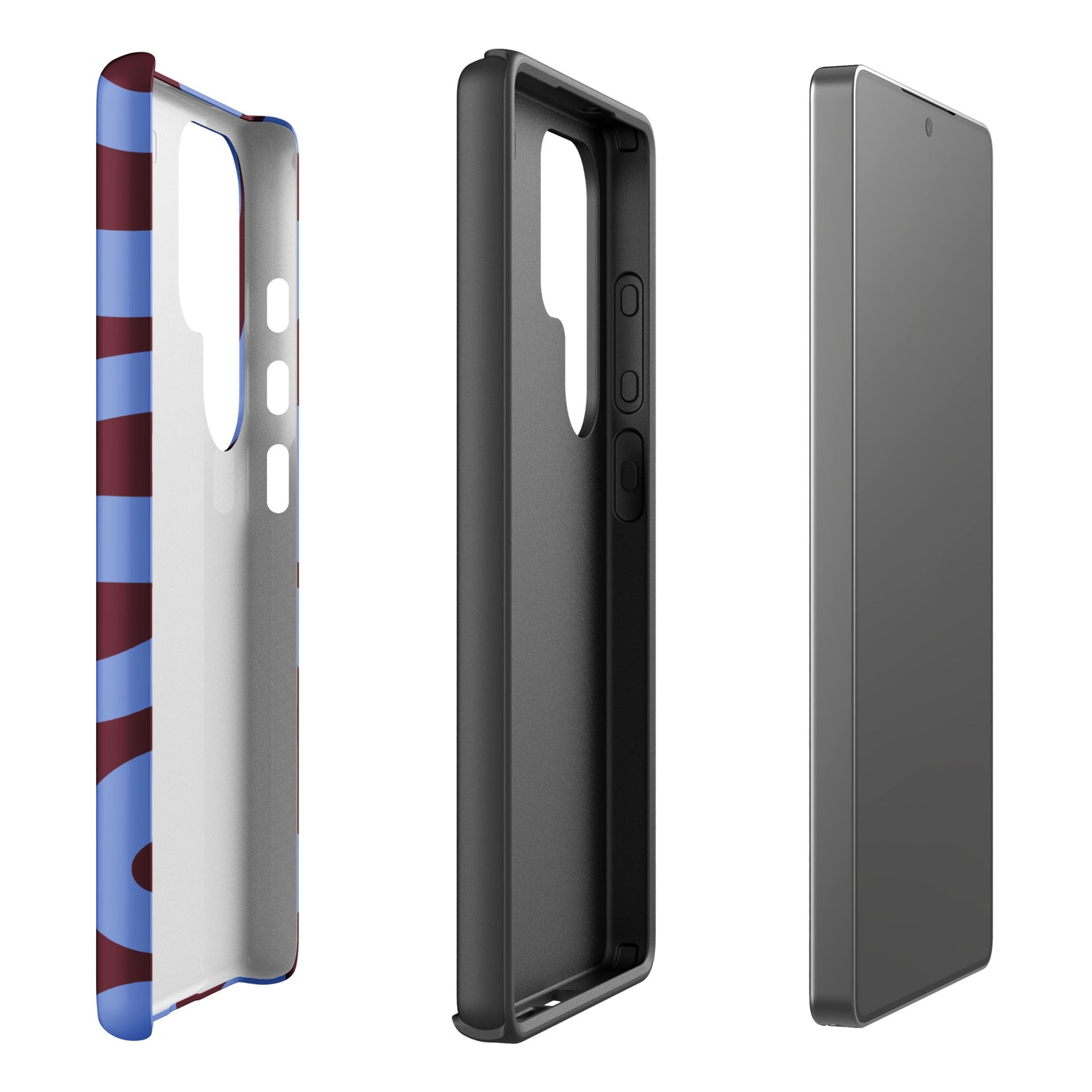 Burgundy Blue Abstract Wave Tough Case for Samsung