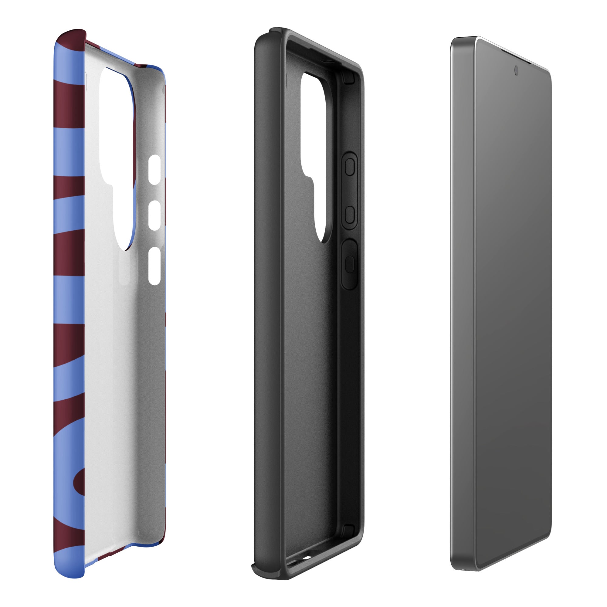 Burgundy Blue Abstract Wave Tough Case for Samsung