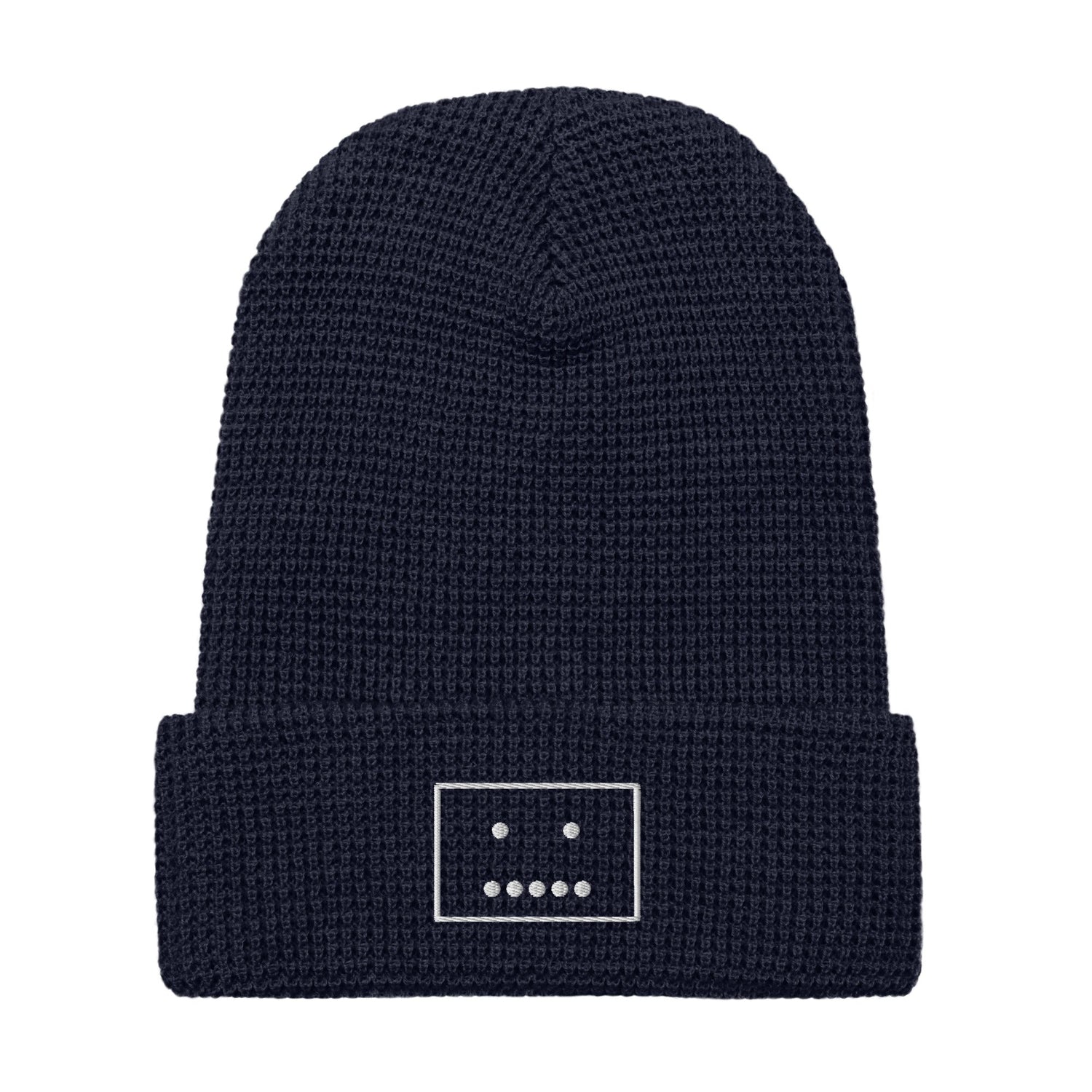 Waffle Smiley Beanie – Neutral Charm Edition