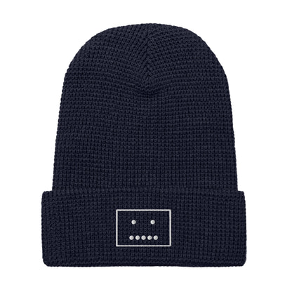 Waffle Smiley Beanie – Neutral Charm Edition
