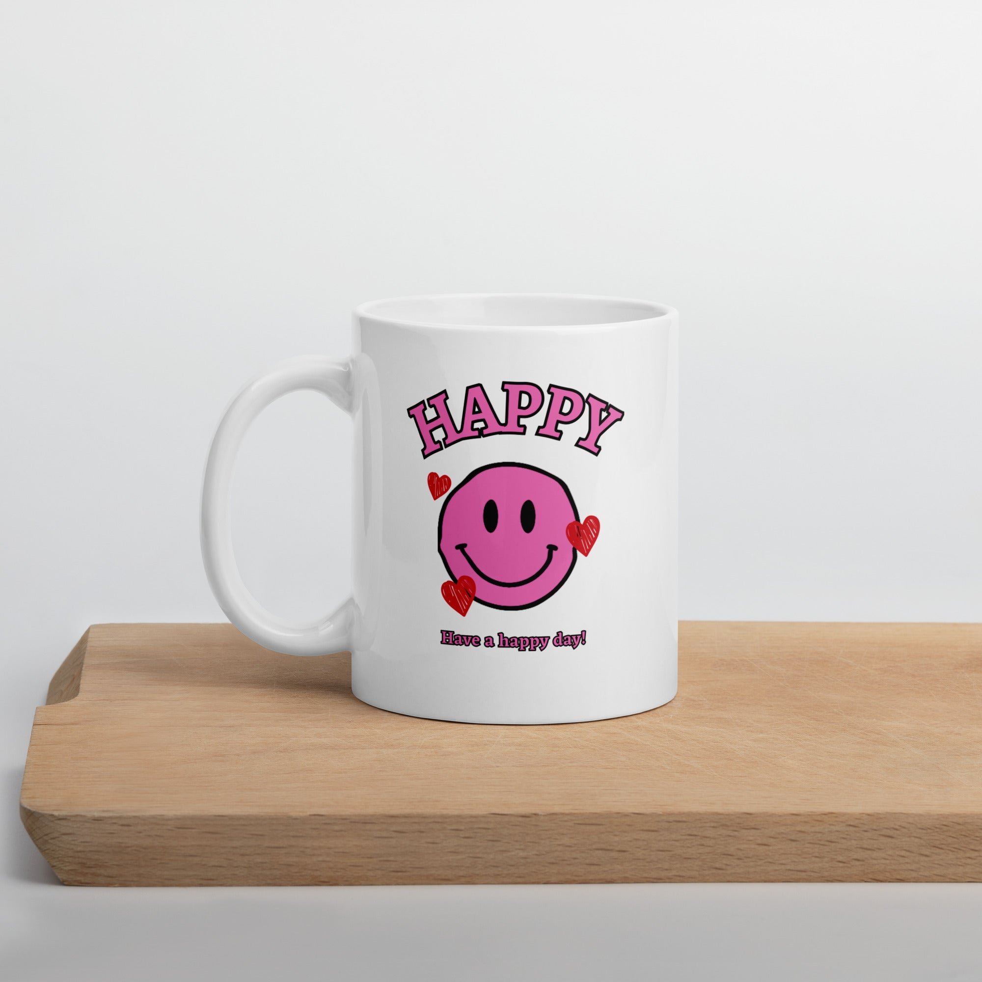 Pink Happy Hearts Mug