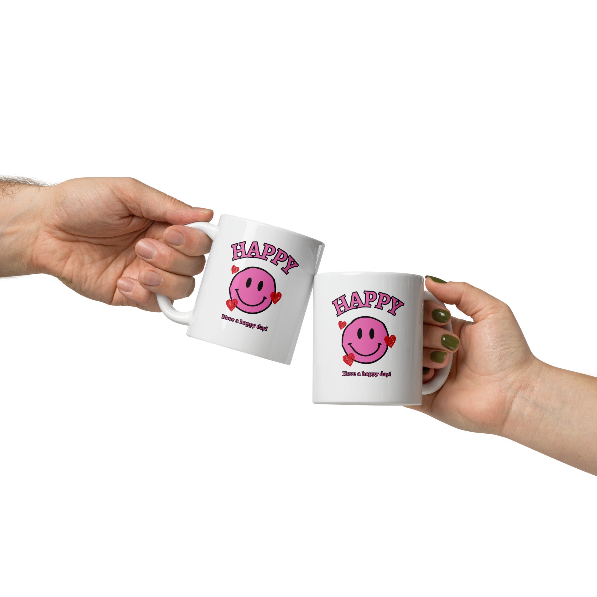 Pink Happy Hearts Mug